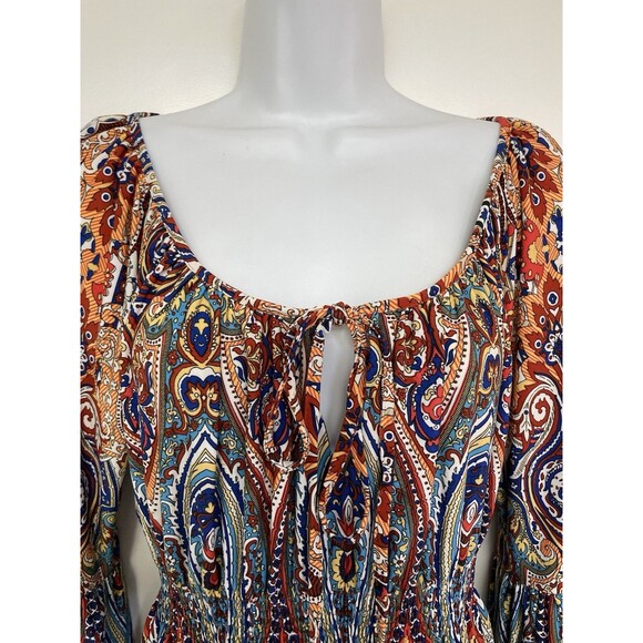 Boston Proper Boho Bell Sleeve Colorful Top - Women’s Size Small - Picture 6 of 9